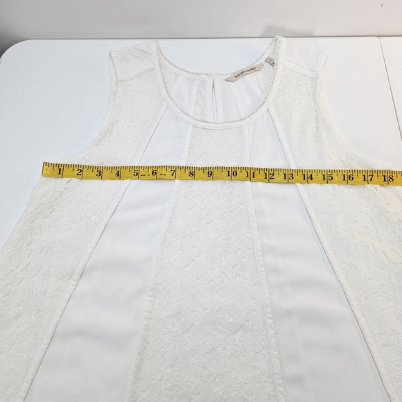 Soft Surroundings Sleeveless Ivory Lacey Top S - Picture 5 of 8